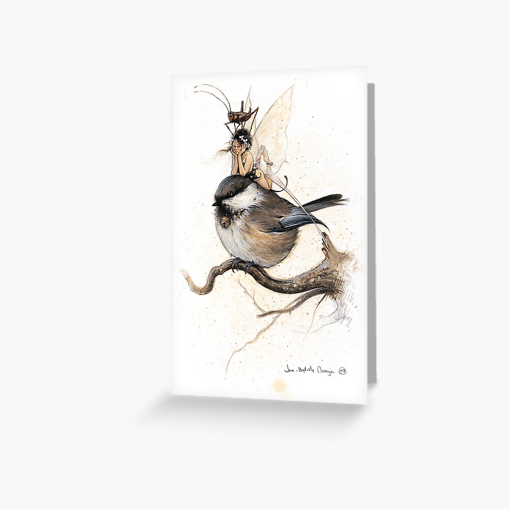 The Sulky Faery on the Chickadee Greeting Card