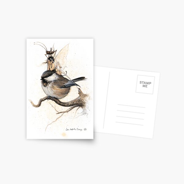 The Sulky Faery on the Chickadee Postcard