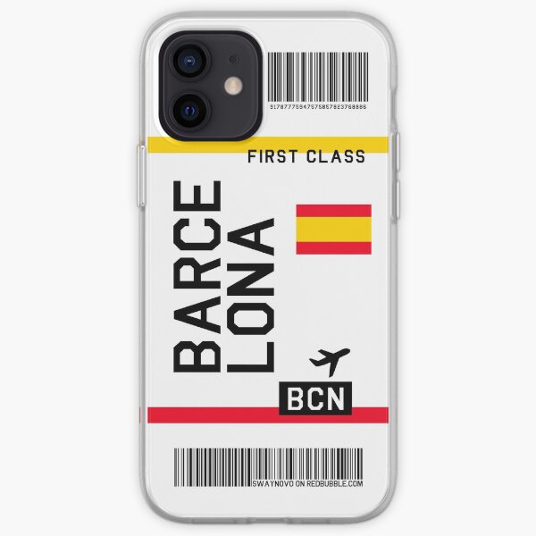 Boleto aéreo Barcelona Funda blanda para iPhone