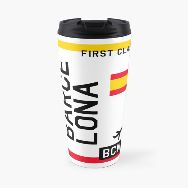 Flight Ticket Barcelona Travel Mug
