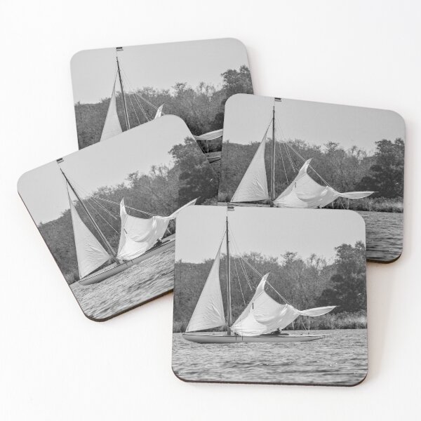 Item preview, A sailor lowering the main sail of a brown boat on the Norfolk Broads designed and sold by yackers1.
