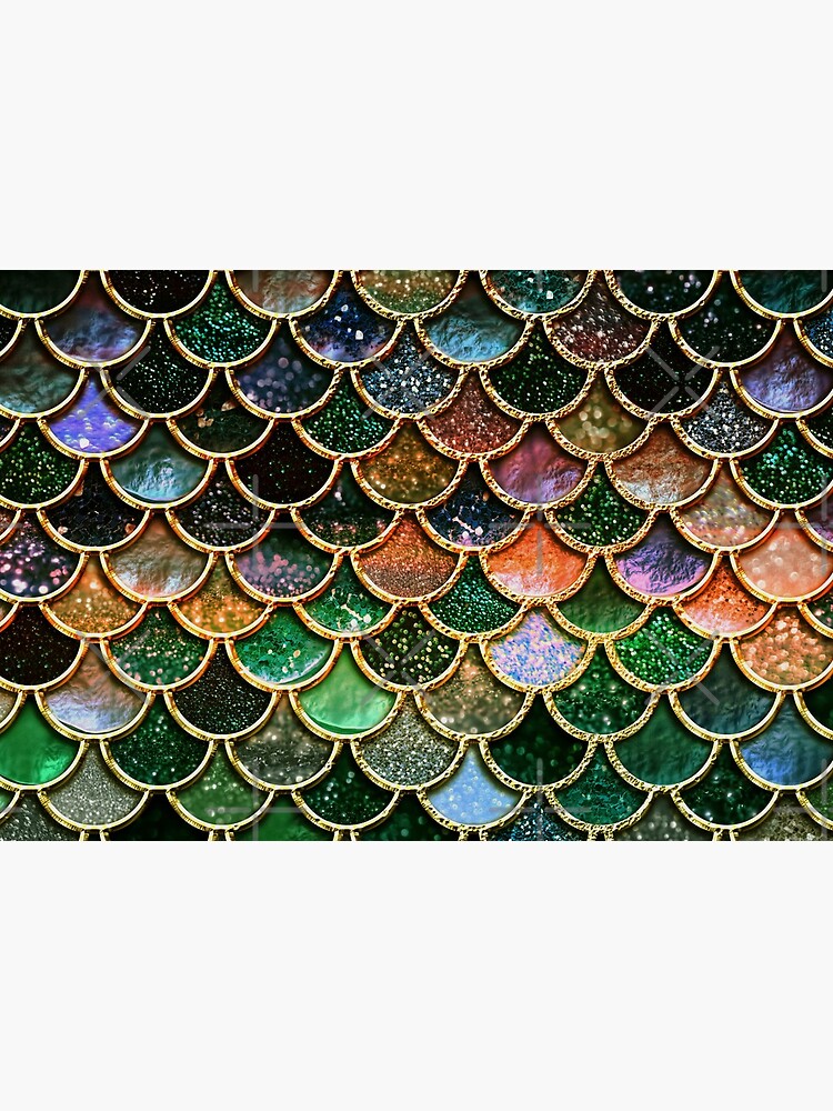 Green Sparkle Faux Glitter Mermaid Scales by UtArt