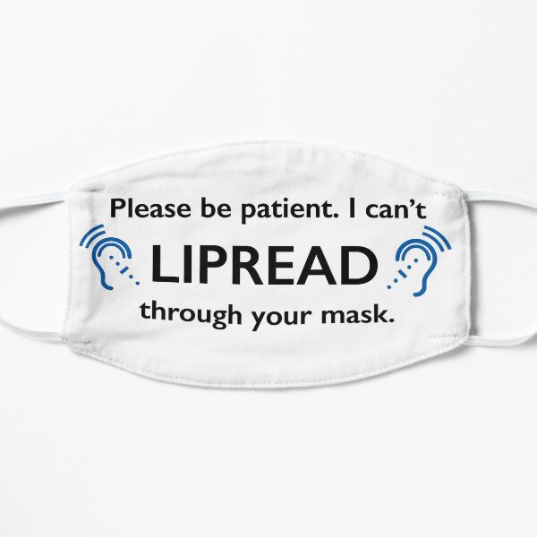DEAF Lipread Mask Coronavirus Sign Language Symbol Mask