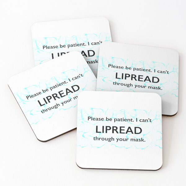 Item preview, DEAF Lipread Mask Coronavirus Sign Language Aqua designed and sold by Rocket Fox.