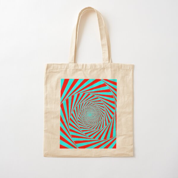 Visual Illusion, Psychedelic Art Cotton Tote Bag