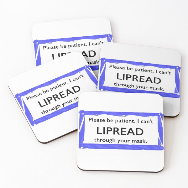 Item preview, DEAF Lipread Mask Coronavirus Sign Language Indigo Frame designed and sold by Rocket Fox.