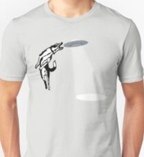 Banksy Style Dog Catching Frisbee (flying saucer) Unisex T-Shirt