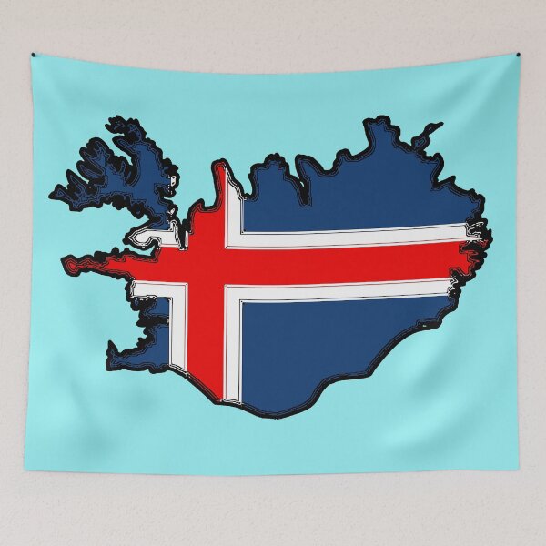 Item preview, Iceland Map With Icelandic Flag designed and sold by Havocgirl.