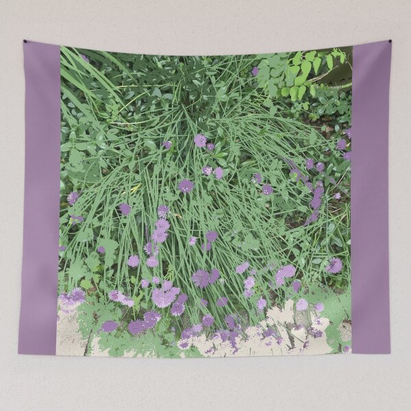 Item preview, Painted Chives, green purple beige, digitally modified photography designed and sold by djrunnels.