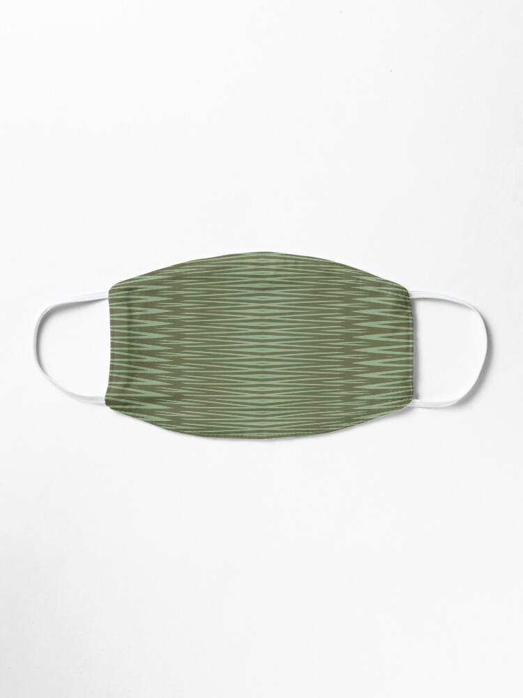 Alternate view of Olive Green Diamond Stripes Pattern Mask