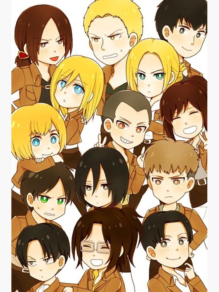 Attack On Titan Cute Kawaii Greeting Card By Blunterorca Redbubble