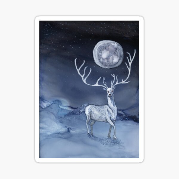 Majesty in Winter Moonlight Sticker