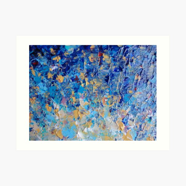 HYPNOTIC BLUE SUNSET - Simply Beautiful Royal Blue Navy Turquoise Aqua Sunrise Abstract Nature Decor Art Print