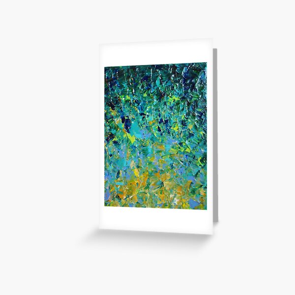 BEAUTY BENEATH THE SURFACE - Stunning Lake Ocean River Water Nature Green Blue Teal Yellow Aqua Abstract Greeting Card