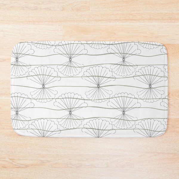 Item preview, light shells an waves line art pattern designed and sold by rysunki-malunki.
