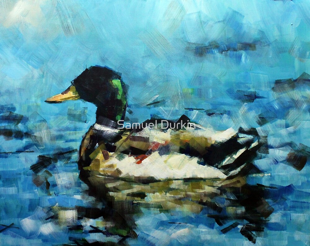 "Abstract Malard Duck Painting" by Samuel Durkin Redbubble