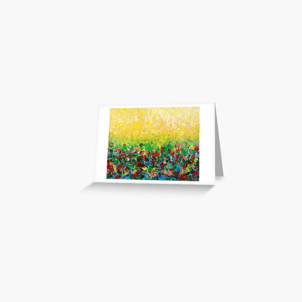 NATURE'S LIVING ROOM - Gorgeous Bright Bold Nature Wildflower Field Landscape Abstract Art Greeting Card