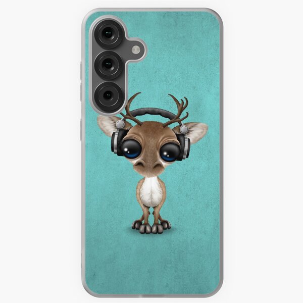 Item preview, Cute Musical Reindeer Dj Wearing Headphones on Blue designed and sold by jeff bartels.