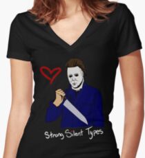 Horror Boyfriends- Michael Myers Women's Fitted V-Neck T-Shirt