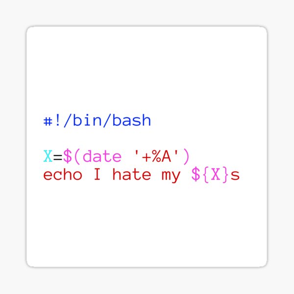 Bash Script I hate my Xs Sticker