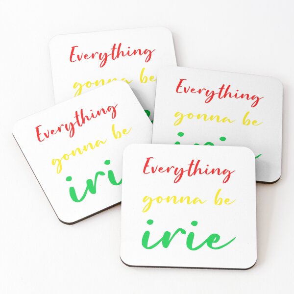 Item preview, Everything gonna be irie reggae rasta colours on white gift designed and sold by Stageystuff.