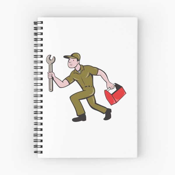 Item preview, Mechanic Spanner Toolbox Running Isolated Cartoon designed and sold by patrimonio.