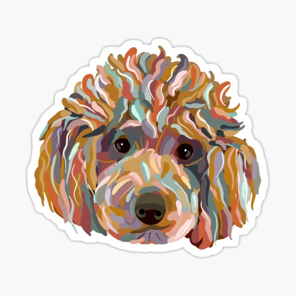 Item preview, Shaggy Rainbow Poodle  designed and sold by Daisy Ring Art.