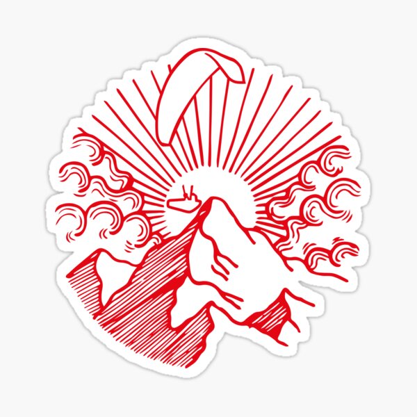 Sonnenuntergangsflug (rot) Sticker