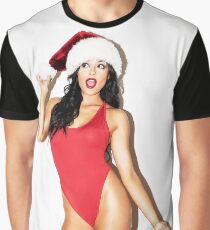Sexy Santa's Helper Modern Pinup Graphic T-Shirt