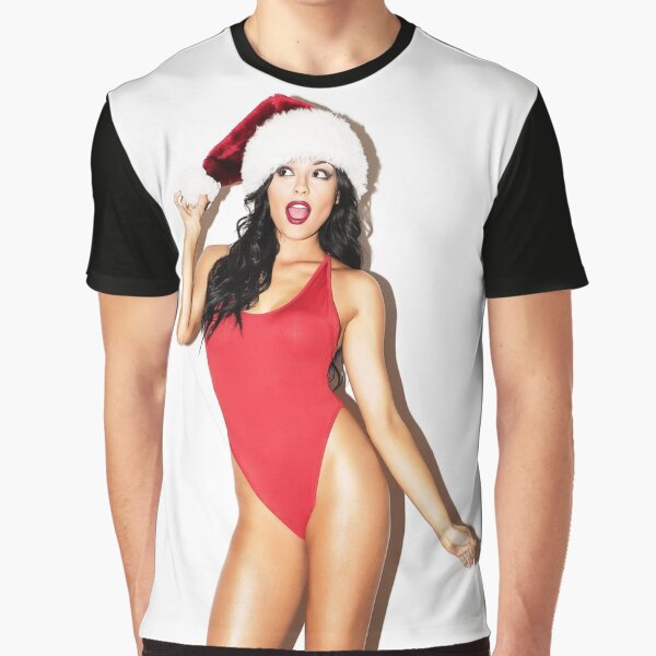 Sexy Santa's Helper Modern Pinup Graphic T-Shirt