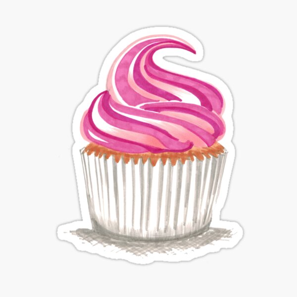 NEW StickerBeans Pink Cupcake 2” Sticker