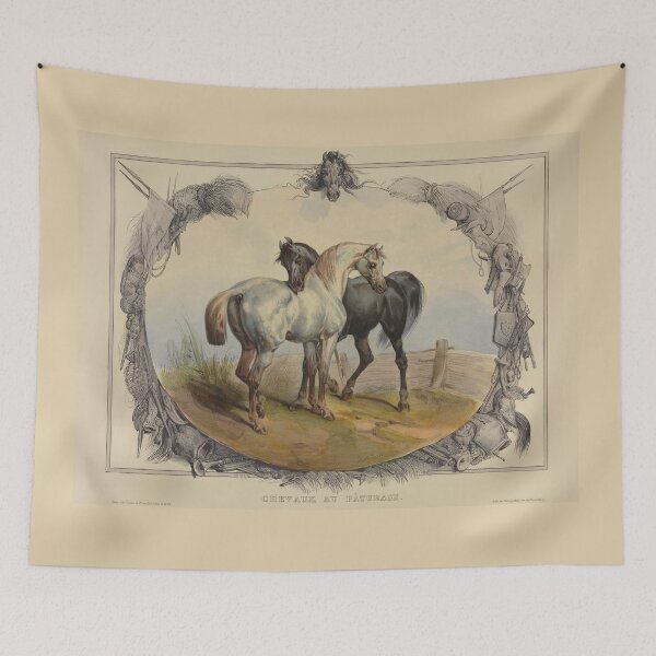 Item preview, Beautiful Horses Lithography (1838) designed and sold by Vintage-TM.