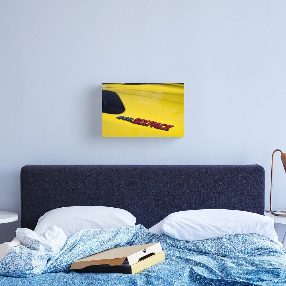 Yellow six pack 'cuda Canvas Print