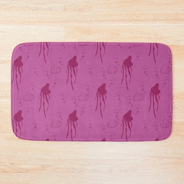 Item preview, pink jellyfish and seashells pattern designed and sold by rysunki-malunki.