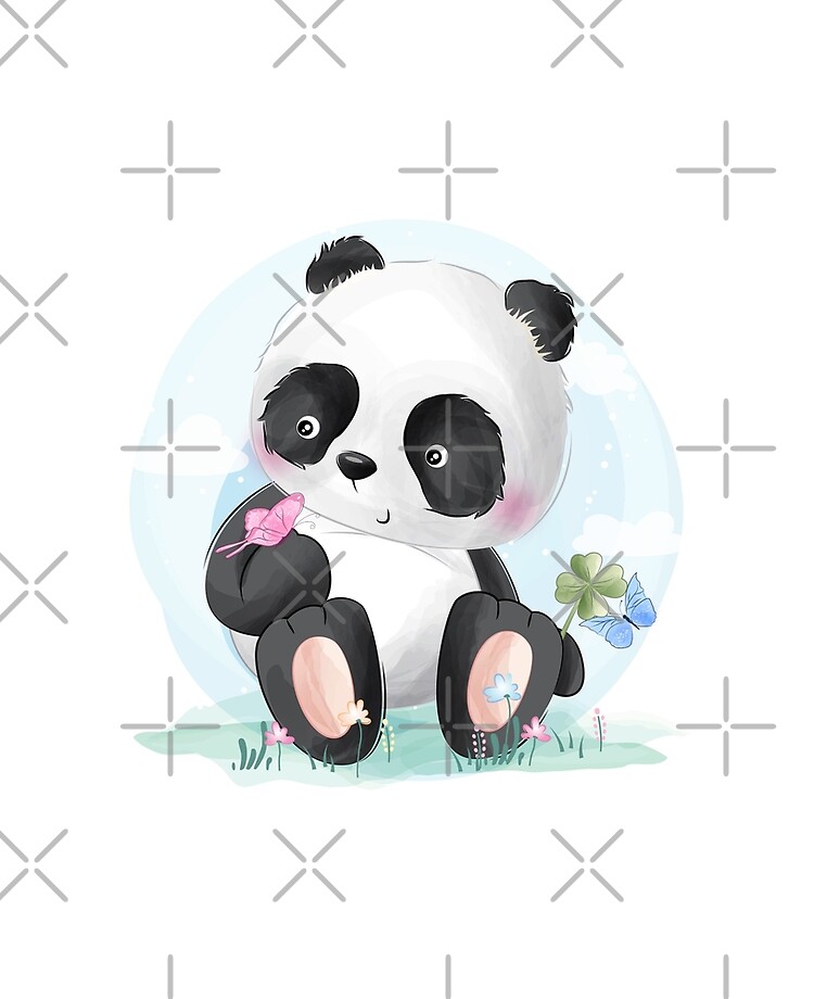 Cute Little Panda With Butterfly Ipad Case Skin By Rororiri Redbubble - cute roblox looks panda