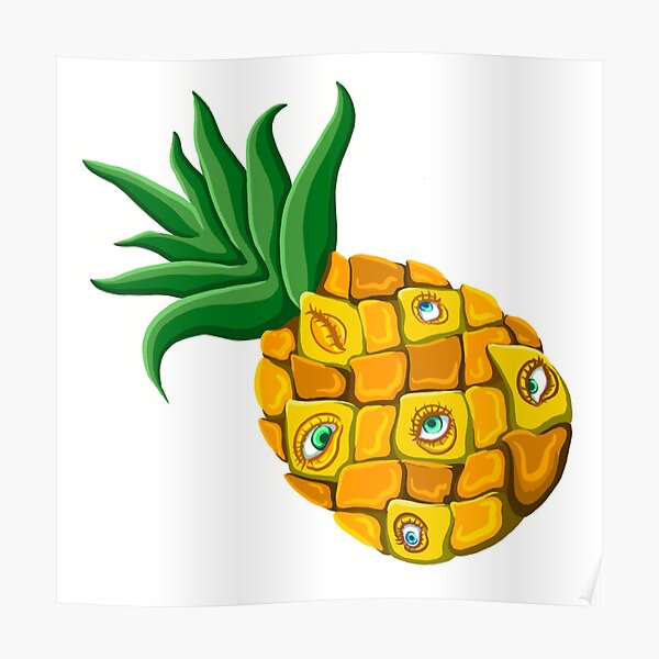 All Seeing Pineapple Sticker Poster