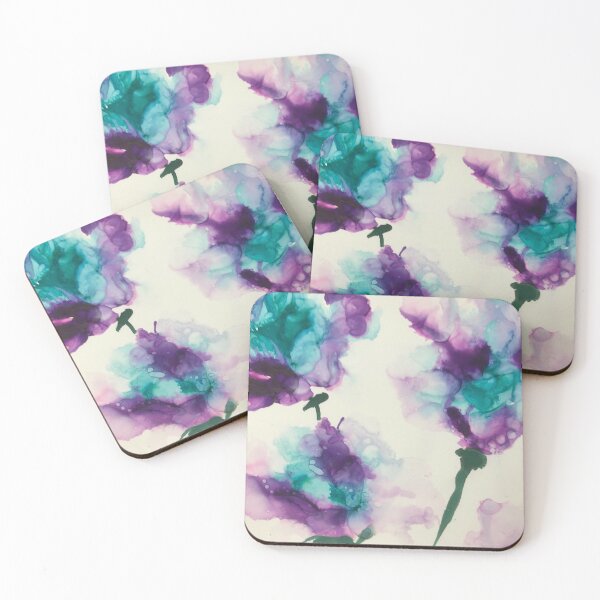 Item preview, Purple and Teal Floating Flowers designed and sold by gkaplanwassell.