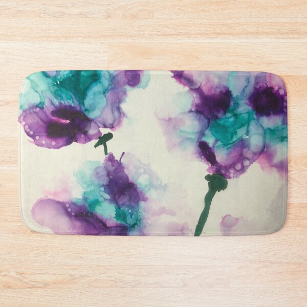 Item preview, Purple and Teal Floating Flowers designed and sold by gkaplanwassell.