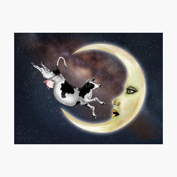 The Cow Jumped Over The Moon Photographic Print