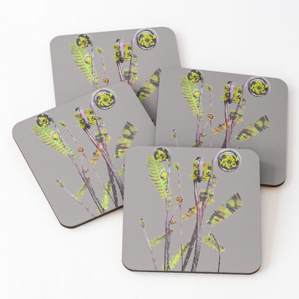 Item preview, Fiddleheads and Ferns (green/pink) designed and sold by anashep.
