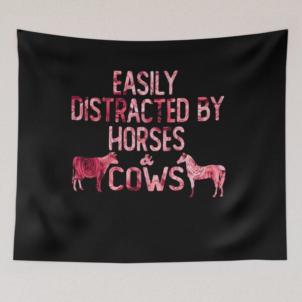 Item preview, easily distracted by horses and cows Gift For women designed and sold by alaechamlal.