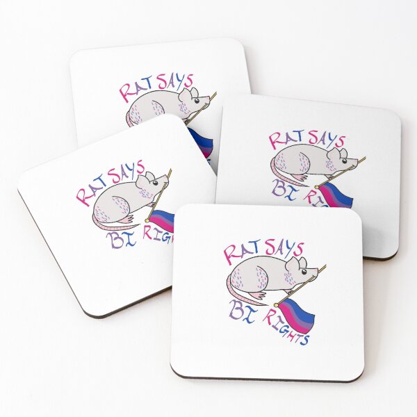 Item preview, Rat says Bi rights pride cartoon logo designed and sold by gay-teen-artist.