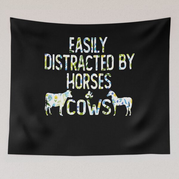 Item preview, easily distracted by horses and cows flower Gift For Ladies designed and sold by alaechamlal.
