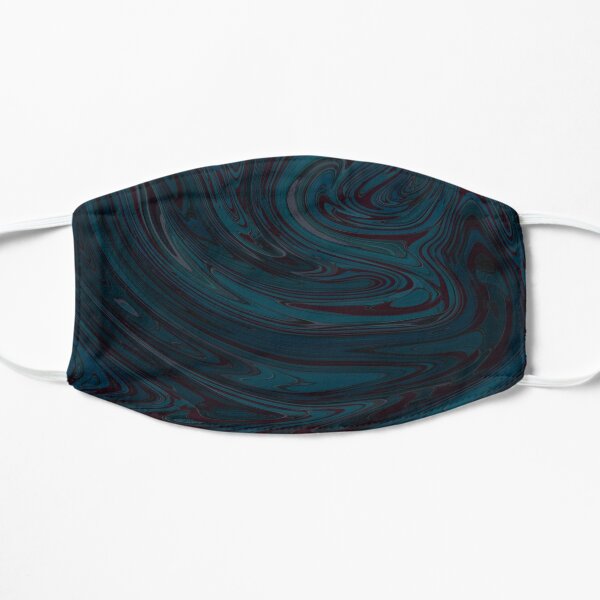 Dark Blue Psychadelic Trippy Liquid Wavy Abstract Pattern Painting Mask