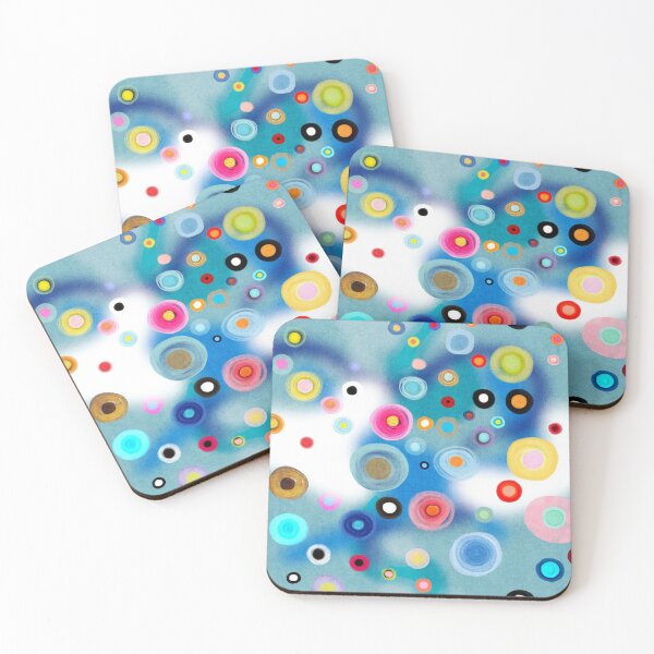 Item preview, Teal blue circles rainbow blue designed and sold by rupydetequila.