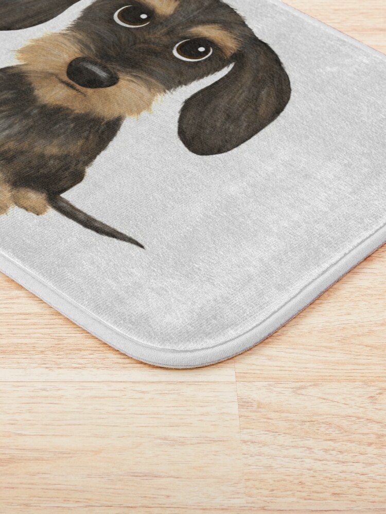 Black and Tan Dachshund with Heart, Cute Cartoon Wiener Dog Bath Mat for  Sale by Jenn Inashvili