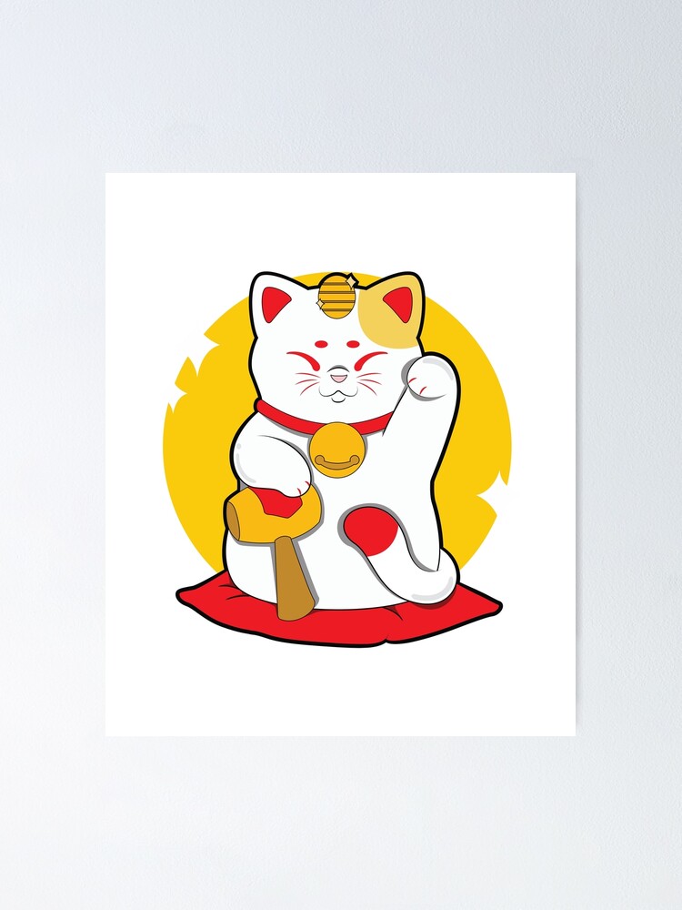 "Chinese lucky cat feline cute kitten" Poster for Sale by Serenity85