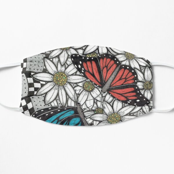 ZENTANGLE BUTTERFLIES Flat Mask