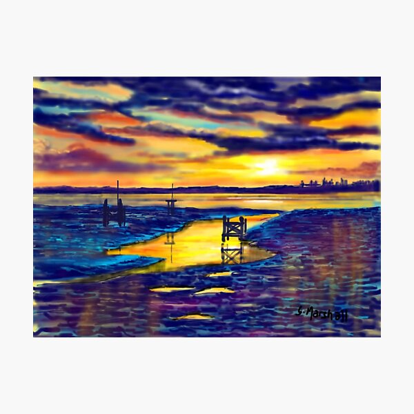 Sunset over the Humber Estuary Photographic Print
