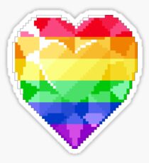 Pixel Pride Heart Gem - Rainbow Flag Sticker
